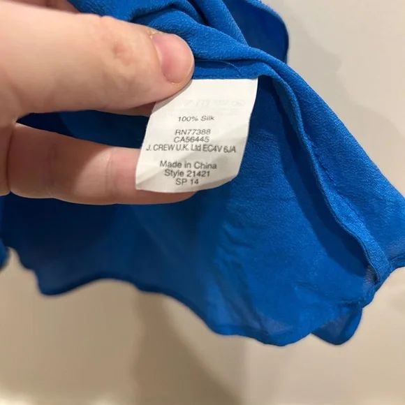 J crew women’s 100% silk royal blue slip cami flowy M - Picture 3 of 6